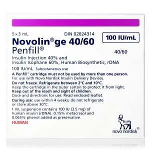 Novolin GE 40 / 60 Penfill Cartridge | Buy Novolin GE Cartridge
